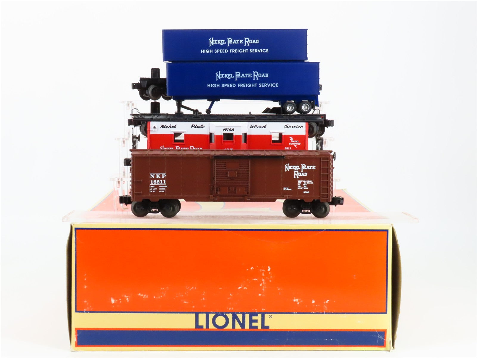 O Scale Lionel 6-21750 NKP Nickel Plate Road Freight Car 4-Pack 18211, 6517 RTR