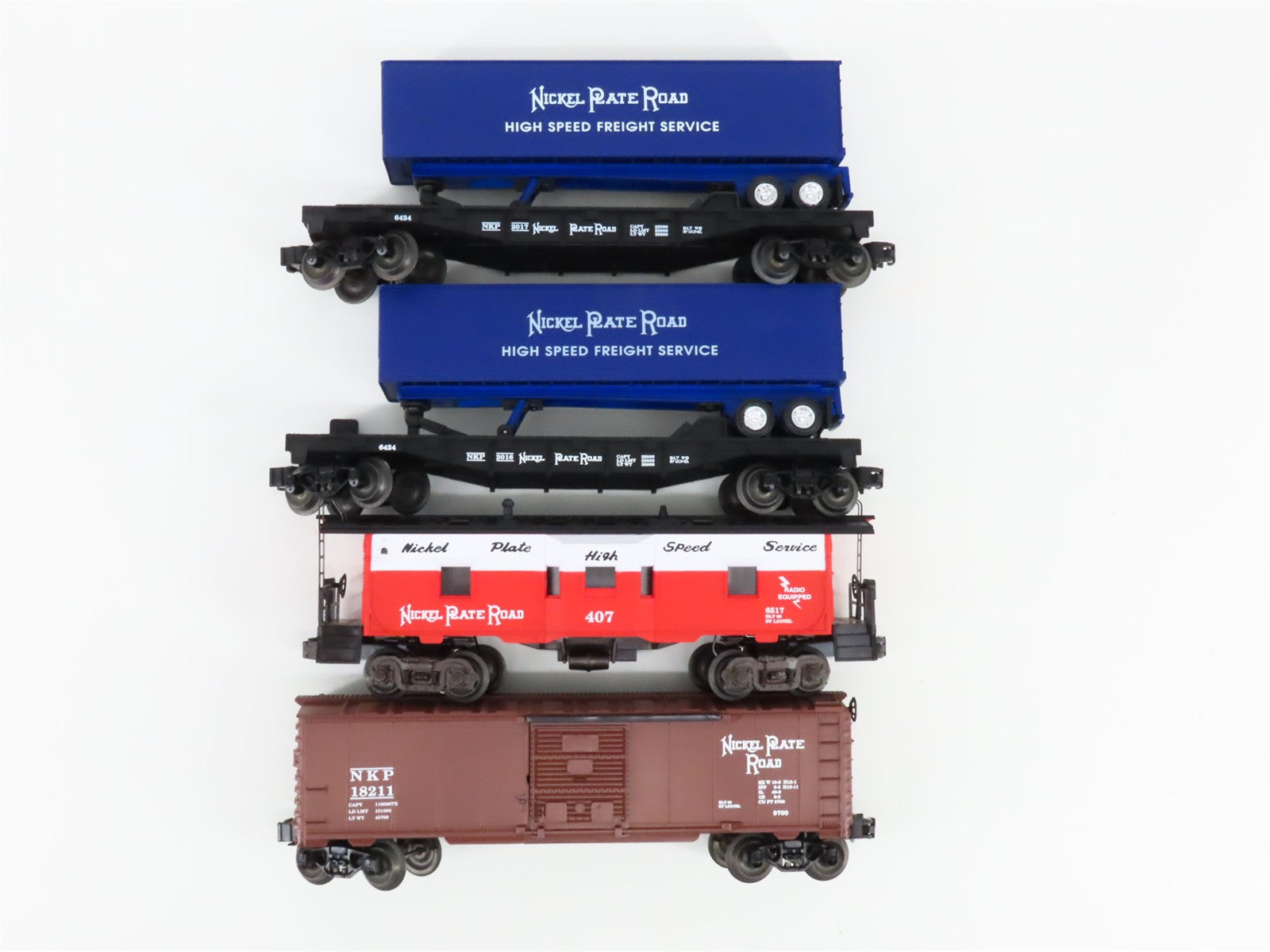 O Scale Lionel 6-21750 NKP Nickel Plate Road Freight Car 4-Pack 18211, 6517 RTR