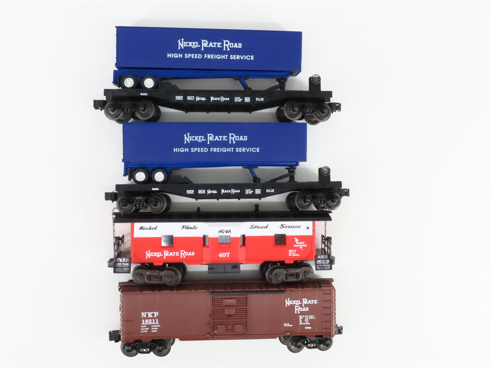 O Scale Lionel 6-21750 NKP Nickel Plate Road Freight Car 4-Pack 18211, 6517 RTR