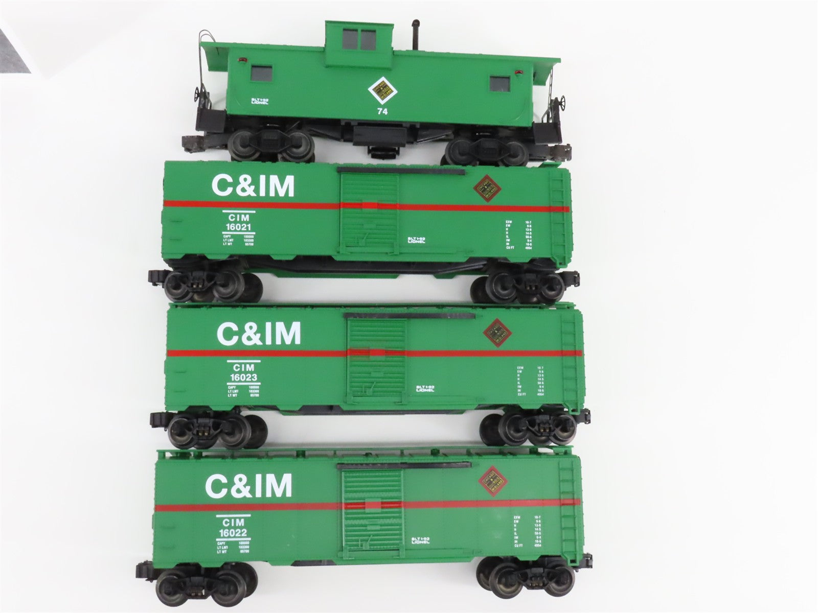 O Scale Lionel 6-18556 CIM Chicago & Illinois Midland Freight Car 4-Pack RTR