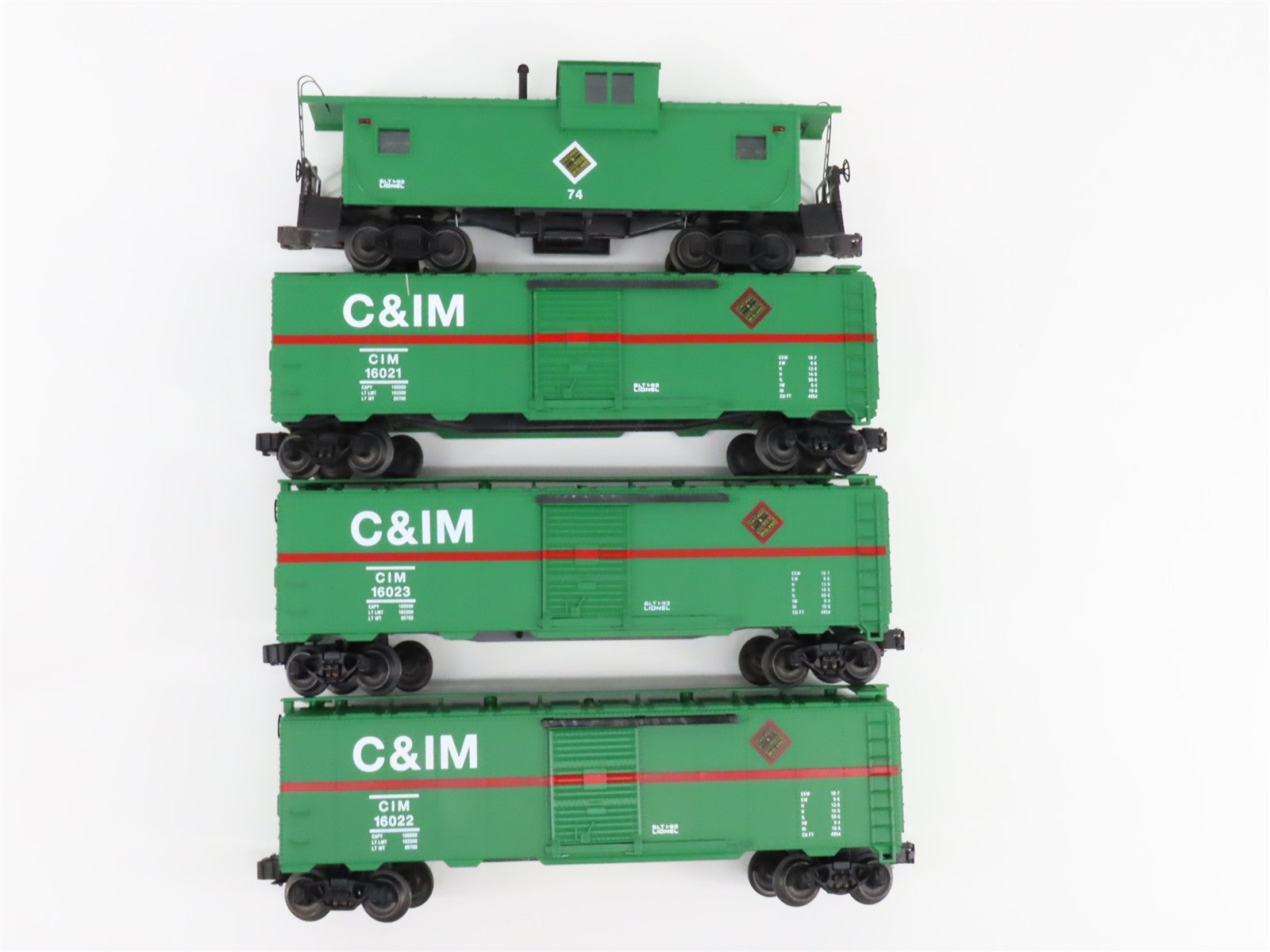 O Scale Lionel 6-18556 CIM Chicago & Illinois Midland Freight Car 4-Pack RTR
