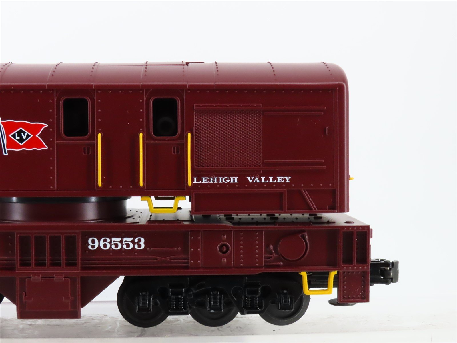O Gauge 3-Rail MTH 20-98221 LV Lehigh Valley Railroad Crane Car #96553