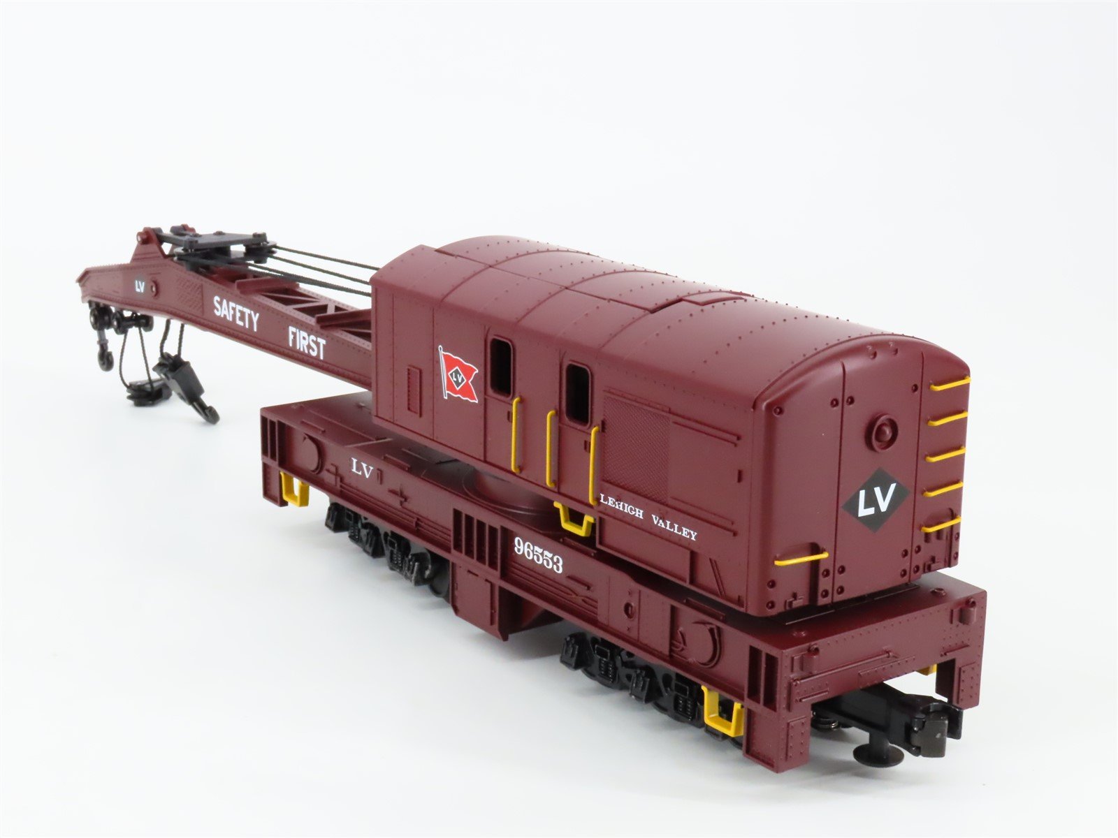 O Gauge 3-Rail MTH 20-98221 LV Lehigh Valley Railroad Crane Car #96553