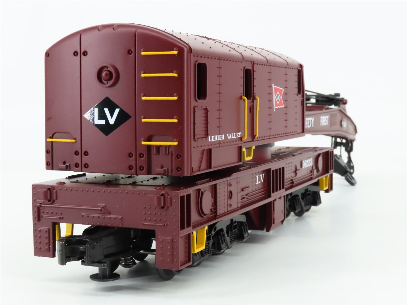 O Gauge 3-Rail MTH 20-98221 LV Lehigh Valley Railroad Crane Car #96553