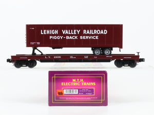O Gauge 3-Rail MTH 20-90030C LV Lehigh Valley Flat Car #10038 w/ 40' Trailer