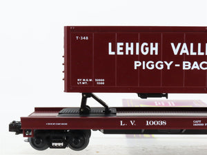 O Gauge 3-Rail MTH 20-90030C LV Lehigh Valley Flat Car #10038 w/ 40' Trailer