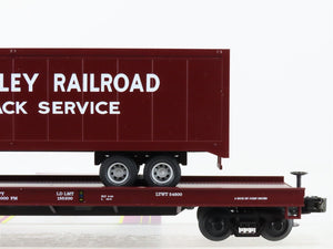 O Gauge 3-Rail MTH 20-90030C LV Lehigh Valley Flat Car #10038 w/ 40' Trailer
