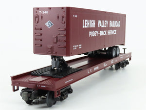 O Gauge 3-Rail MTH 20-90030C LV Lehigh Valley Flat Car #10038 w/ 40' Trailer
