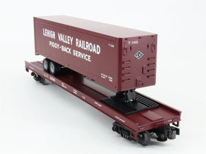 O Gauge 3-Rail MTH 20-90030C LV Lehigh Valley Flat Car #10038 w/ 40' Trailer
