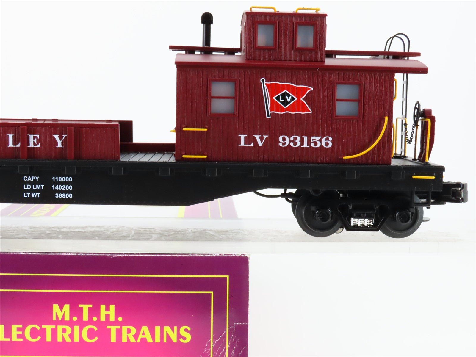 O Gauge 3-Rail MTH 20-98223 LV Lehigh Valley Crane Tender #93156 - Lighted