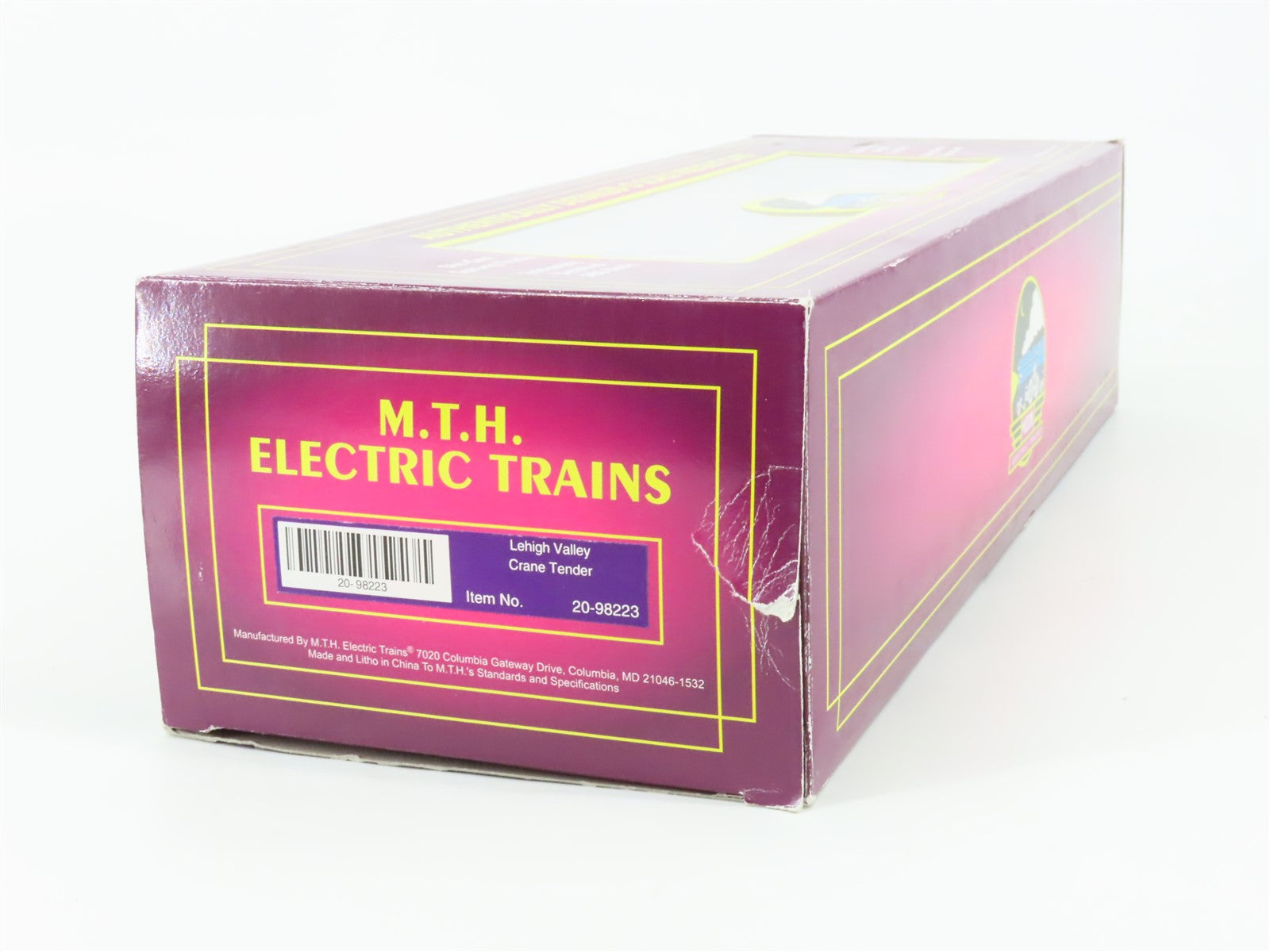 O Gauge 3-Rail MTH 20-98223 LV Lehigh Valley Crane Tender #93156 - Lighted