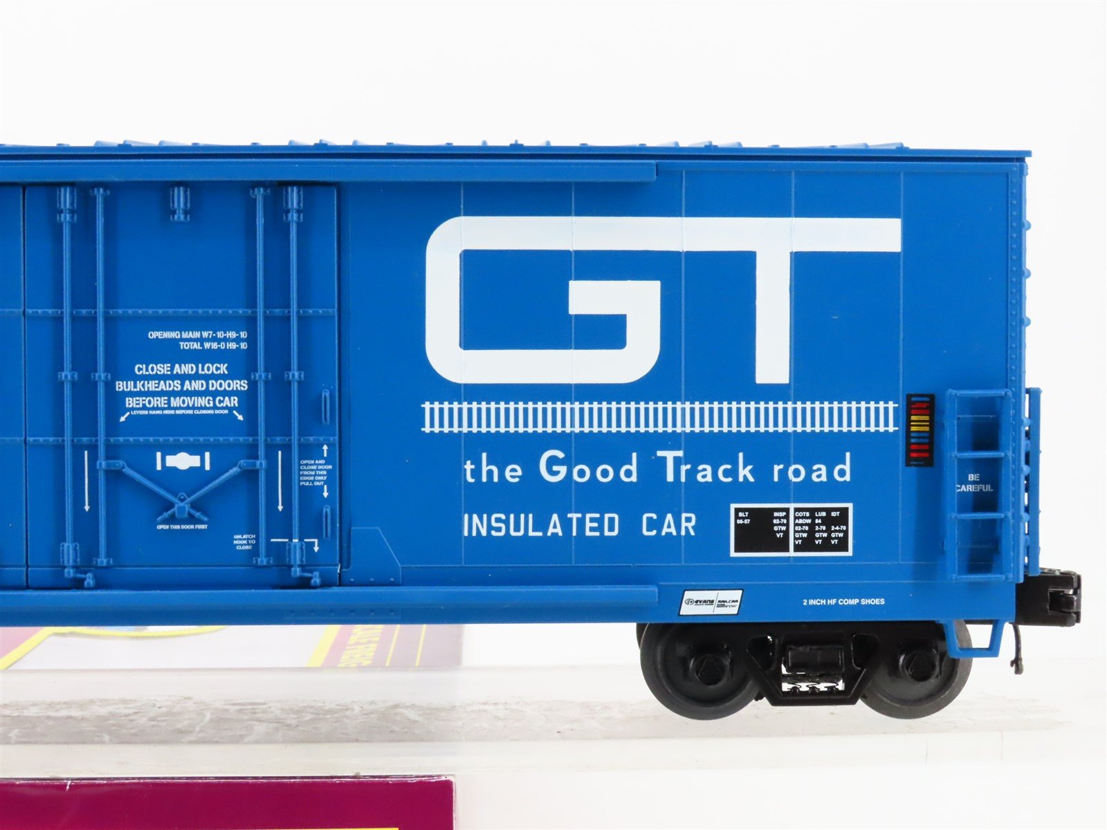 O Gauge 3-Rail MTH 20-93653 GTW Grand Trunk Western Railroad 50' Box Car #302120