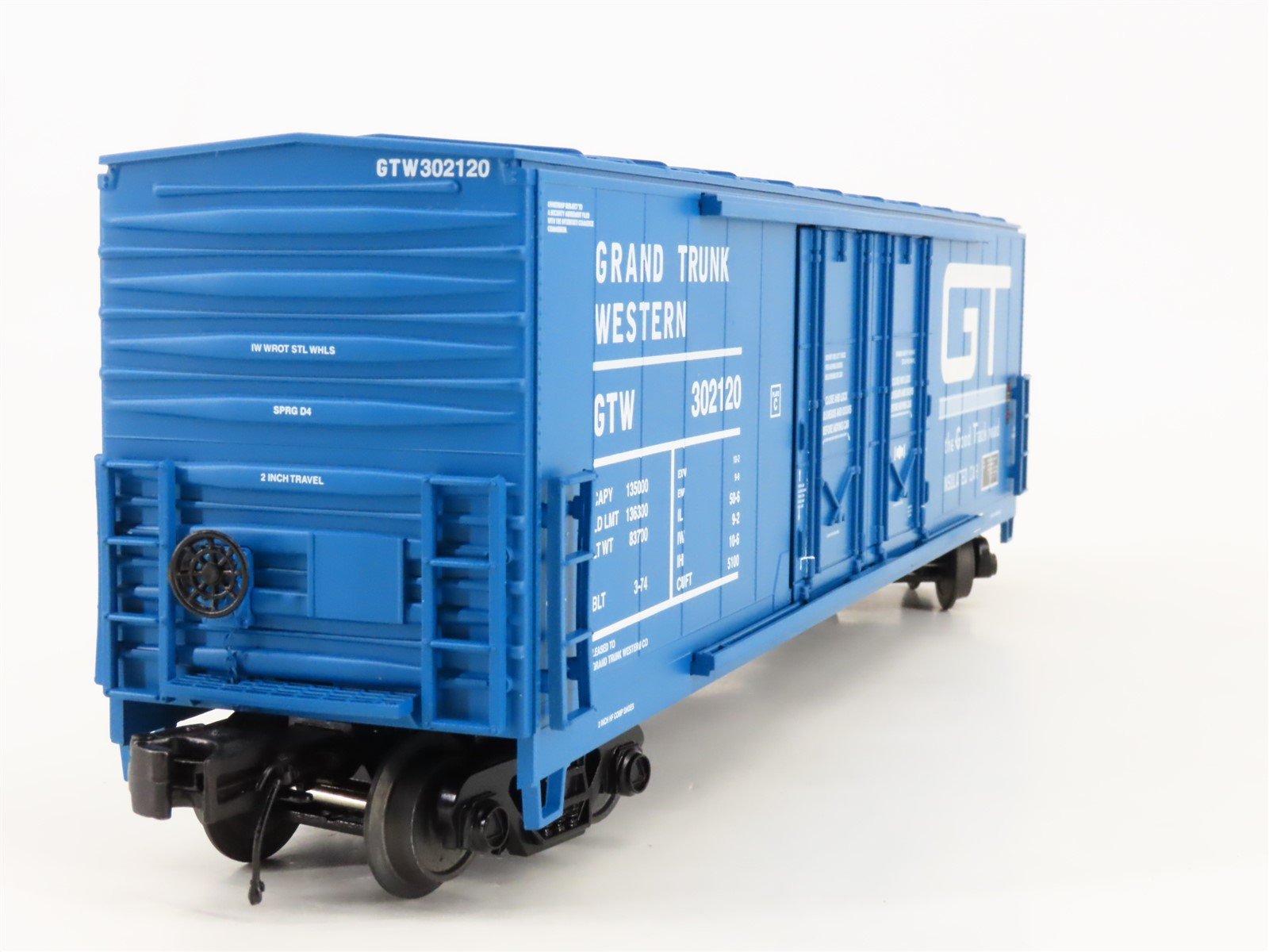 O Gauge 3-Rail MTH 20-93653 GTW Grand Trunk Western Railroad 50' Box Car #302120
