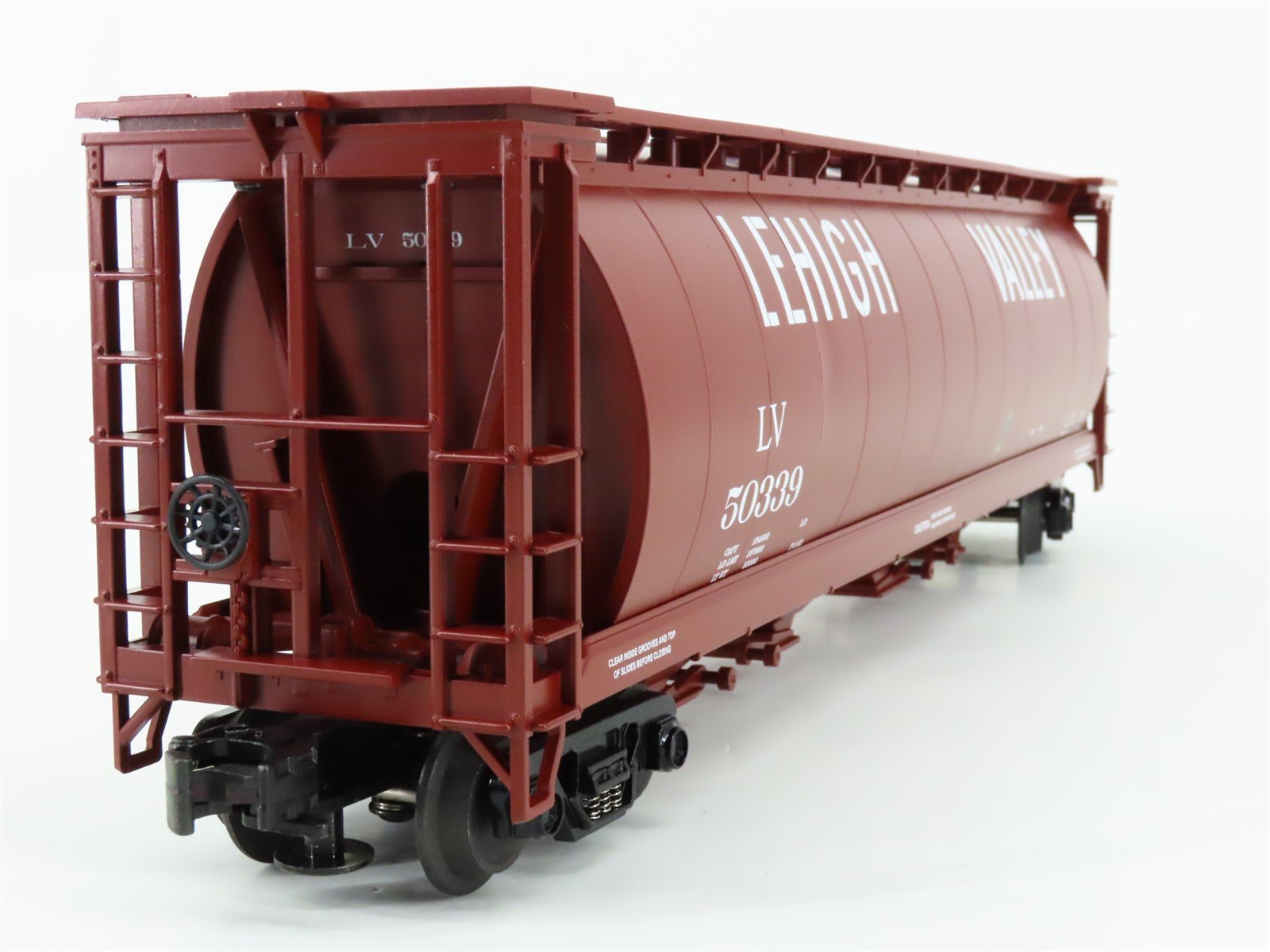 O Gauge 3-Rail MTH 20-97409 LV Lehigh Valley 4-Bay Cylindrical Hopper #50339
