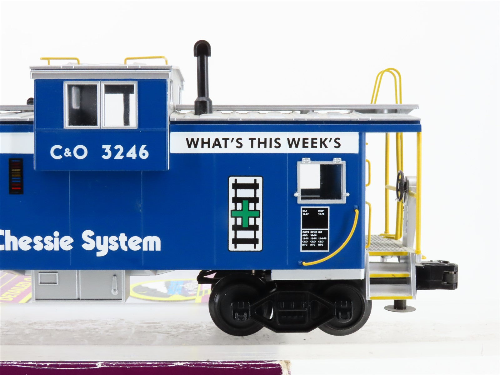 O Gauge 3-Rail MTH 20-91201 C&O Chessie System Caboose #3246 - Lighted