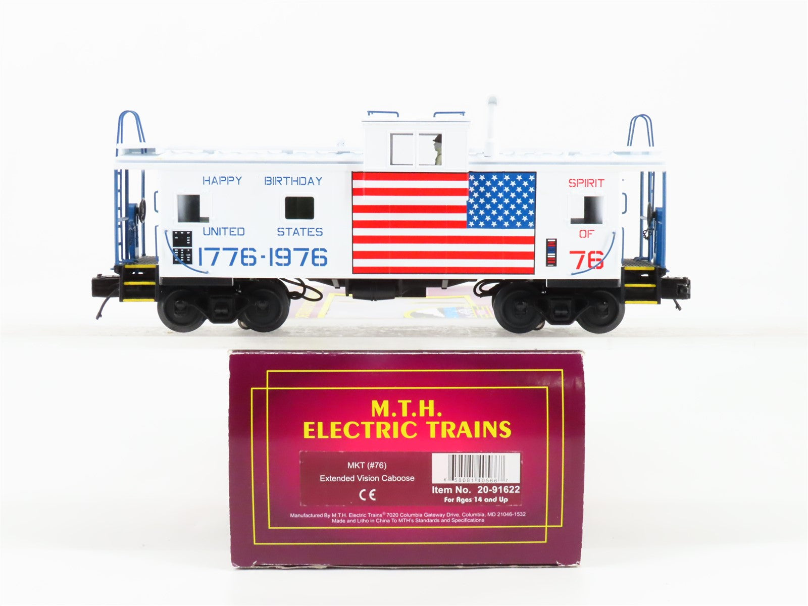 O Gauge 3-Rail MTH 20-91622 MKT Spirit of '76 Caboose #76 - Lighted