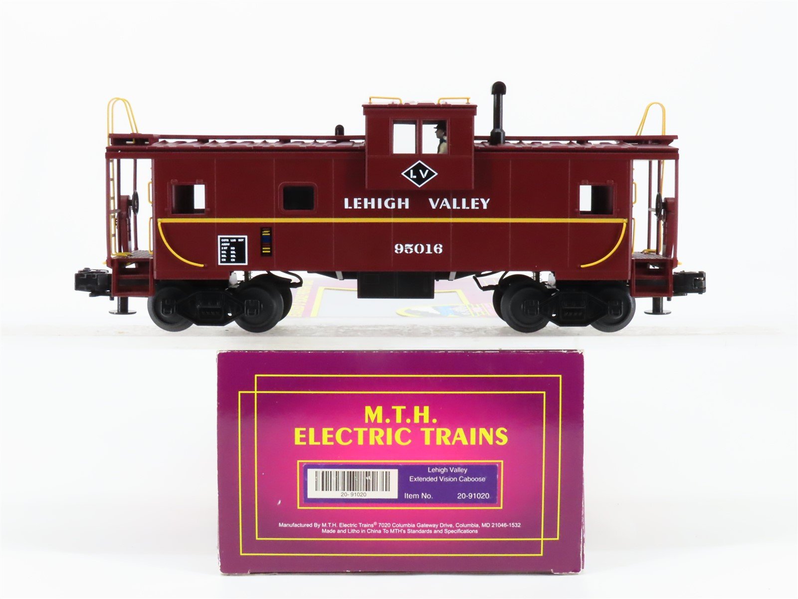 O Gauge 3-Rail MTH 20-91020 LV Lehigh Valley Railroad Caboose #95016 - Lighted