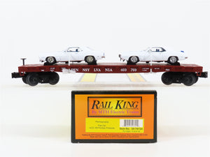 O Gauge 3-Rail MTH Rail King 30-76724 PRR Pennsylvania Flat Car w/ Pontiac Cars