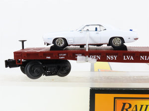 O Gauge 3-Rail MTH Rail King 30-76724 PRR Pennsylvania Flat Car w/ Pontiac Cars