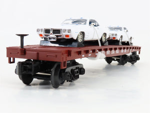 O Gauge 3-Rail MTH Rail King 30-76724 PRR Pennsylvania Flat Car w/ Pontiac Cars