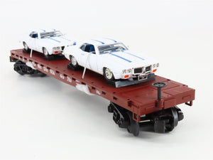 O Gauge 3-Rail MTH Rail King 30-76724 PRR Pennsylvania Flat Car w/ Pontiac Cars