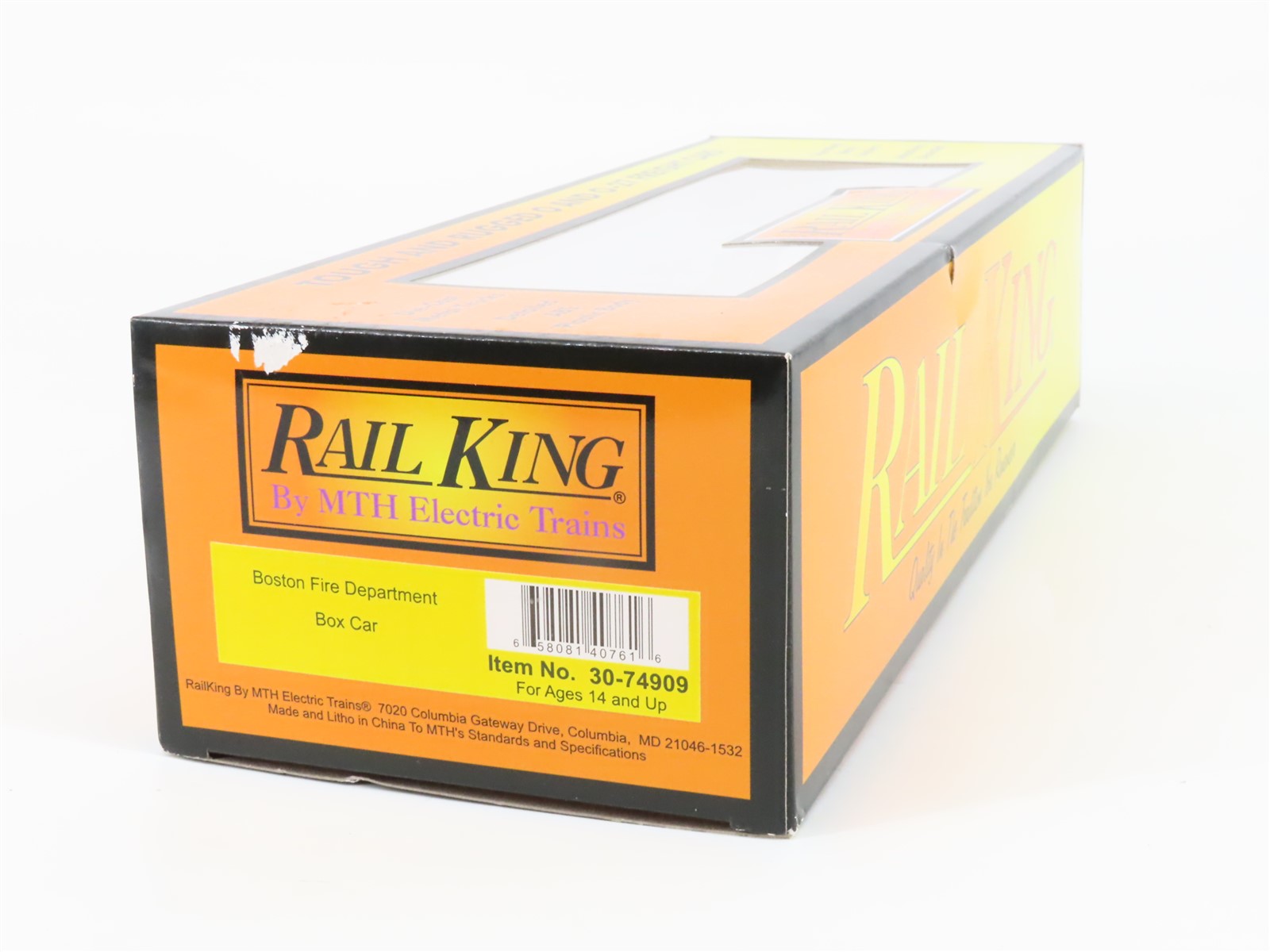 O Gauge 3-Rail MTH Rail King 30-74909 Boston Fire Department Single Door Box Car
