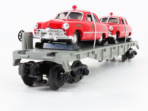 O Gauge 3-Rail MTH Rail King 30-7623 Auto Transport Flat Car #1949 w/ Fire Cars