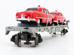 O Gauge 3-Rail MTH Rail King 30-7623 Auto Transport Flat Car #1949 w/ Fire Cars