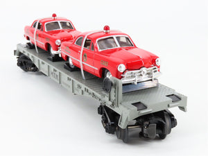 O Gauge 3-Rail MTH Rail King 30-7623 Auto Transport Flat Car #1949 w/ Fire Cars