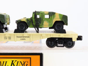 O Gauge 3-Rail MTH Rail King 30-76036 DODX US Army Flat Car #40608 w/ 2 Humvees