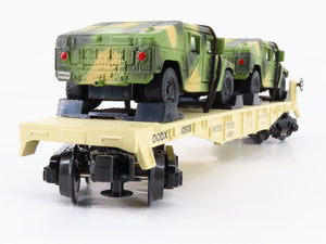 O Gauge 3-Rail MTH Rail King 30-76036 DODX US Army Flat Car #40608 w/ 2 Humvees