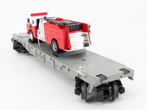 O Gauge 3-Rail MTH Rail King 30-7629 Transportation Flat Car #1979 w/ Fire Truck