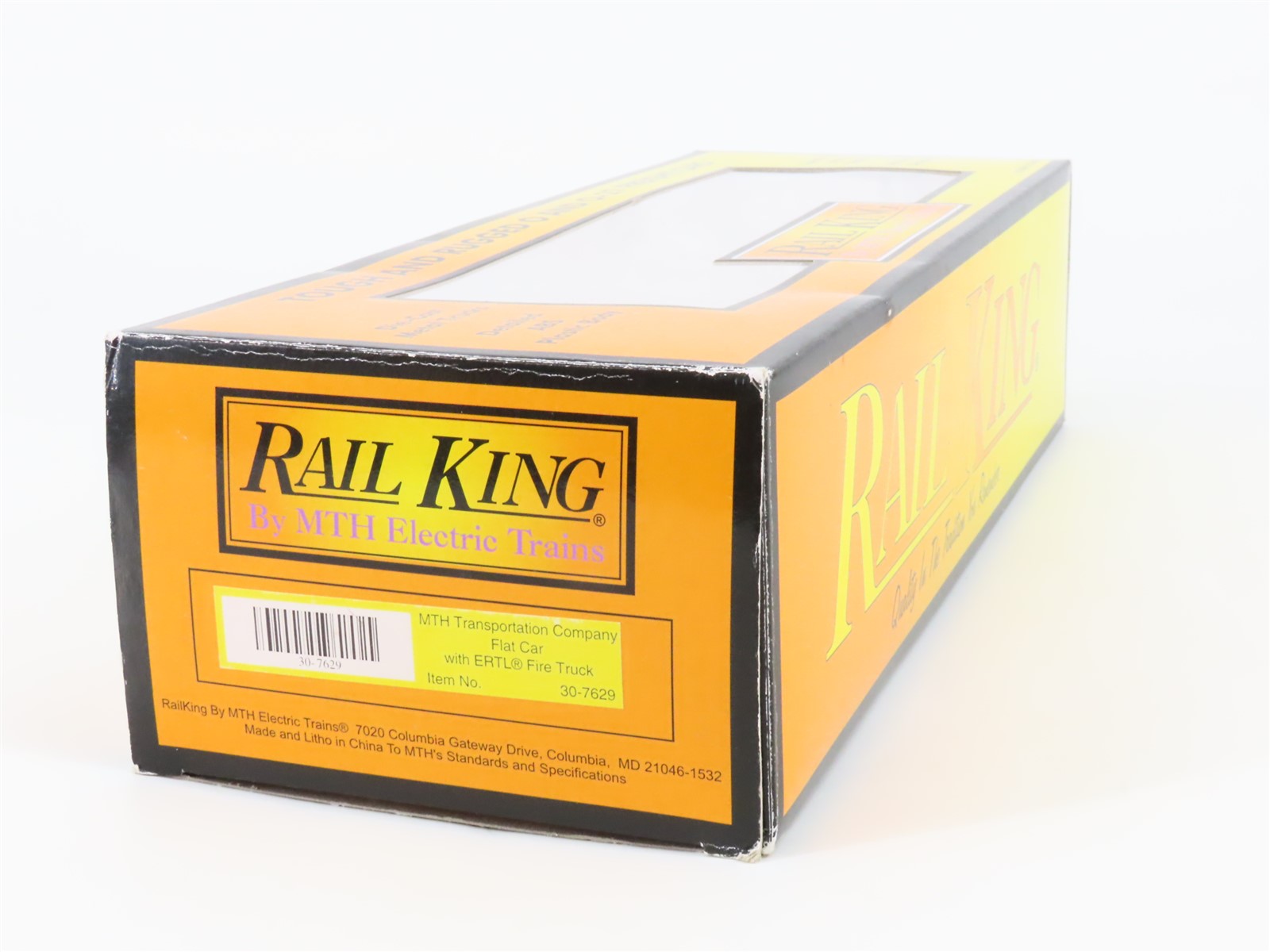 O Gauge 3-Rail MTH Rail King 30-7629 Transportation Flat Car #1979 w/ Fire Truck