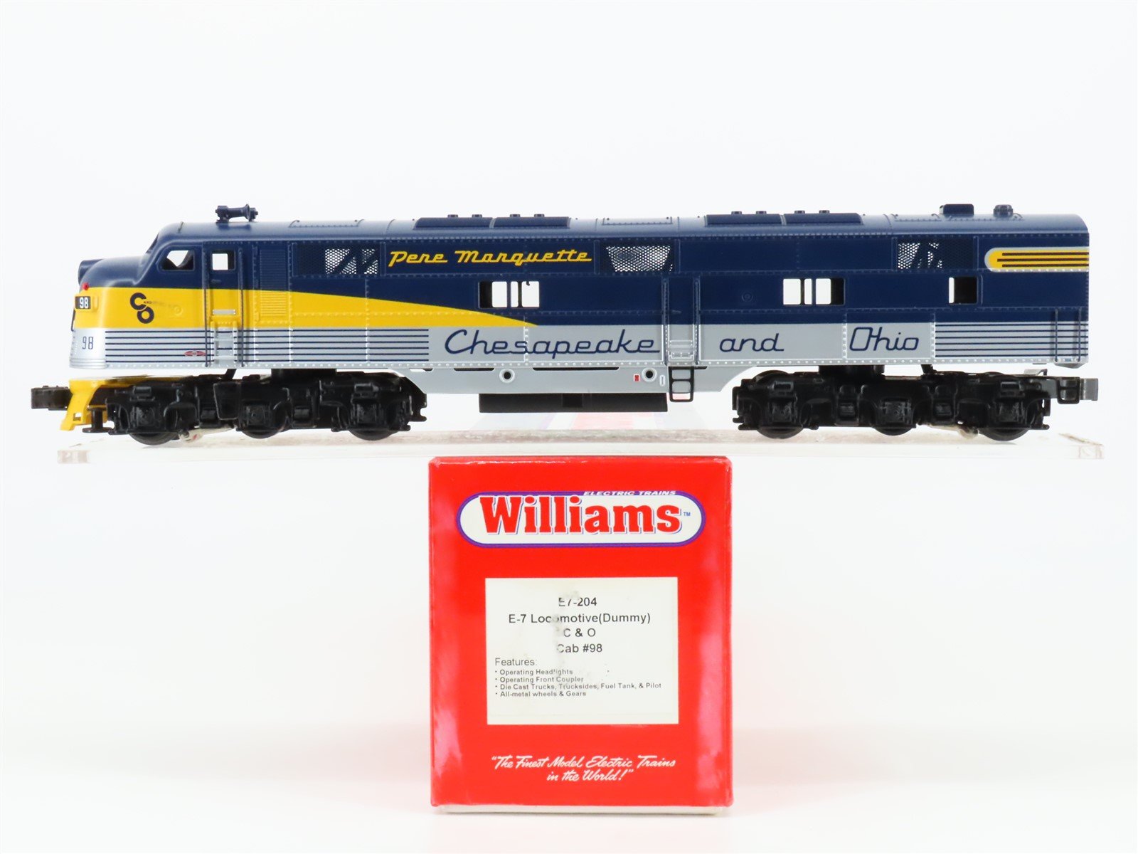 O Gauge 3-Rail Williams E7-204 C&O Chesapeake & Ohio E7A Diesel #95 UNPOWERED