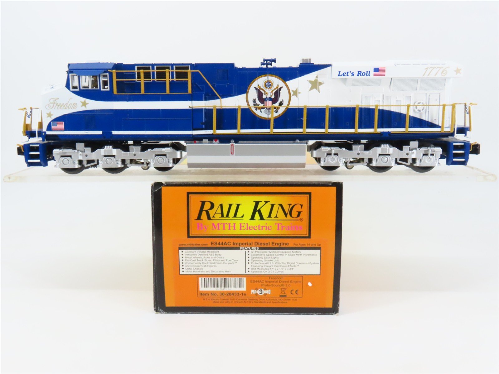 O 3-Rail MTH RailKing 30-20433-1e US Freedom ES44AC Diesel #1776 - ProtoSound3