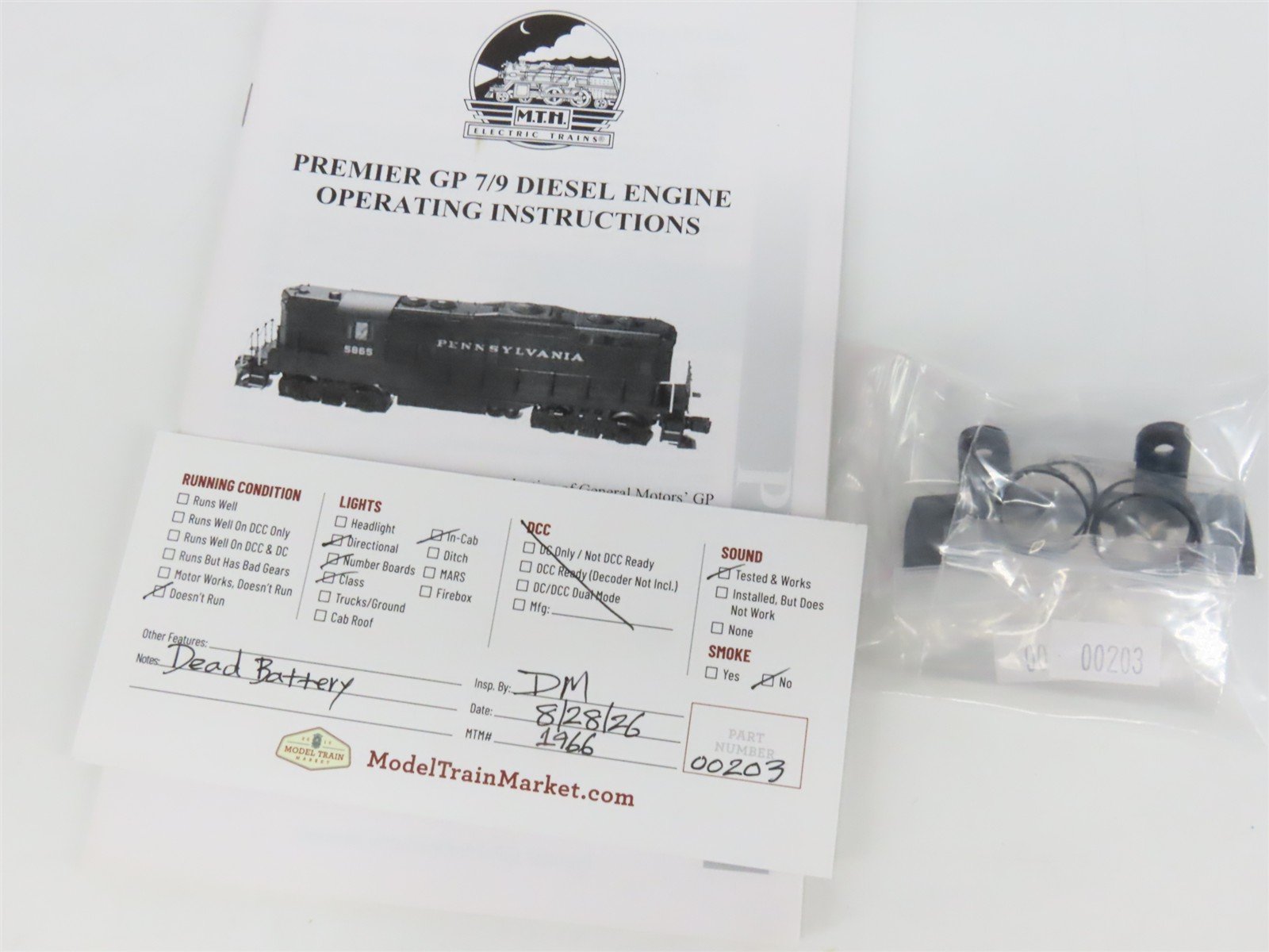 O 3-Rail MTH 20-2209-1 LV Lehigh Valley GP9 Diesel #301 w/ Sound - NEEDS BATTERY