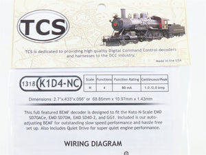 TCS 1318 K1D4-NC 4-Function Drop-in DCC Mobile Decoder for KATO N Scale