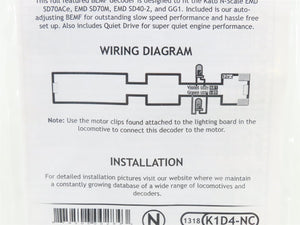 TCS 1318 K1D4-NC 4-Function Drop-in DCC Mobile Decoder for KATO N Scale
