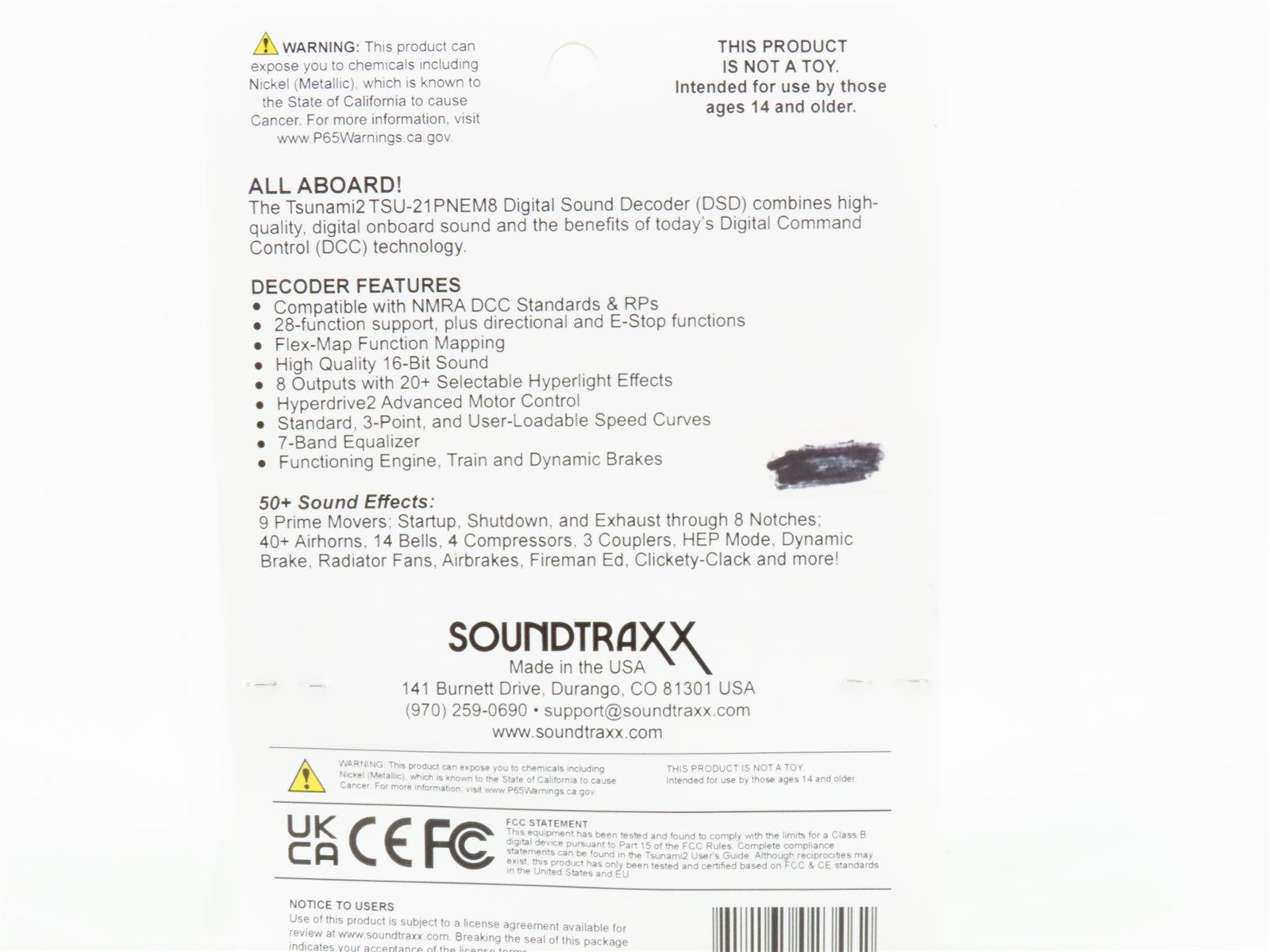 Soundtraxx Tsunami2 885809 TSU-21PNEM8 EMD Diesel DCC/SOUND Decoder