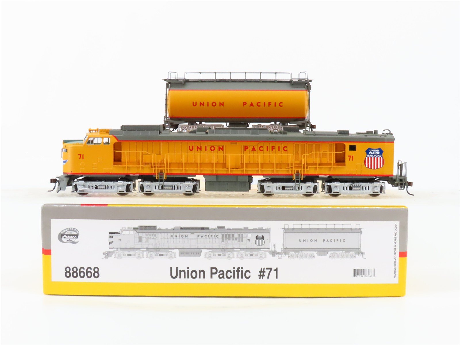 HO Scale Athearn Genesis 88668 UP Union Pacific Veranda Gas Turbine #71 w/Tender