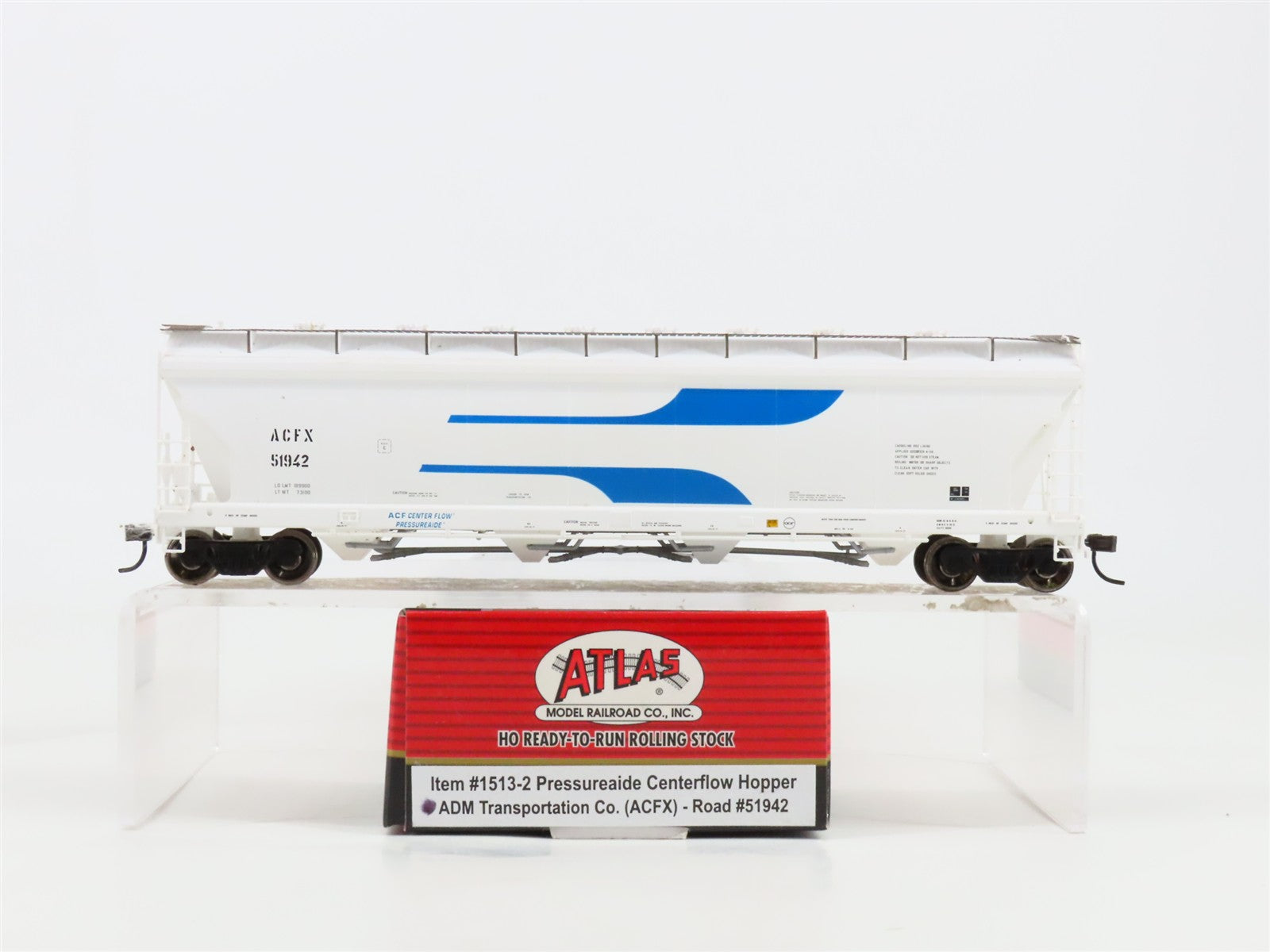 HO Atlas 1513-2 ADM Transportation Co. Pressureaide Centerflow 4-Bay Hopper RTR