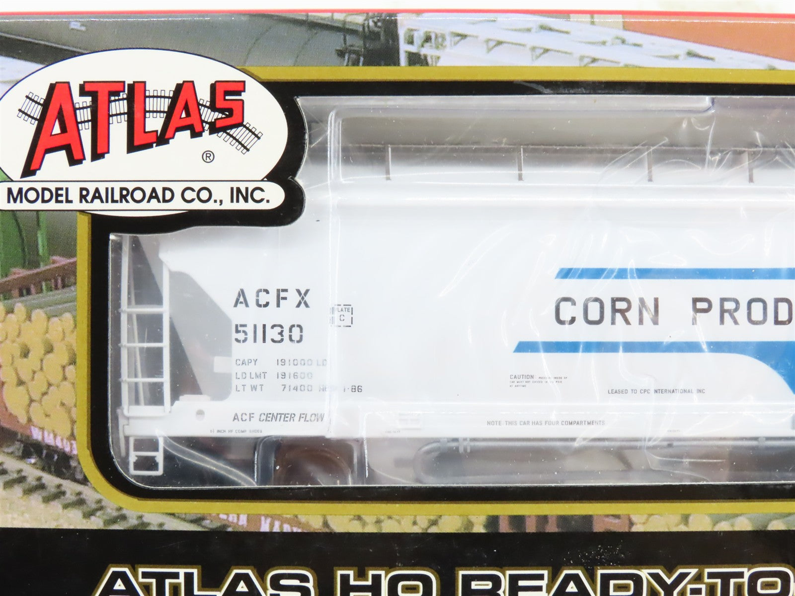 HO Scale Atlas 1504-4 ACFX Corn Products Pressureaide Centerflow Hopper RTR