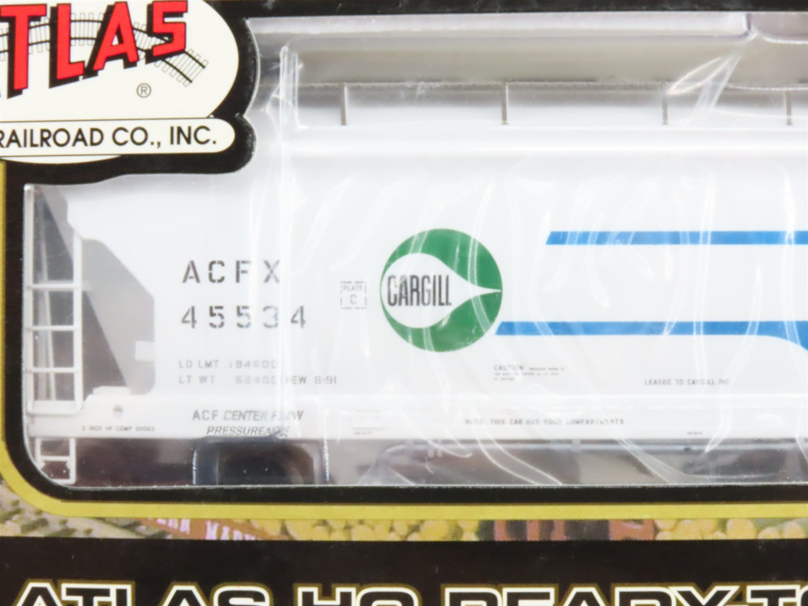 HO Scale Atlas 1514-1 ACFX Cargill Pressureaide Centerflow Hopper 45534 RTR