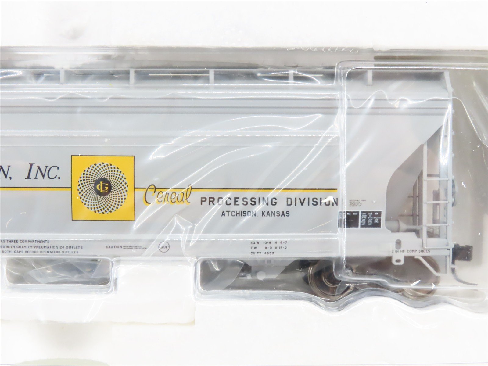 HO Scale Atlas 1462-1 LGIX Lincoln Grain 3-Bay Covered Hopper 1037 RTR