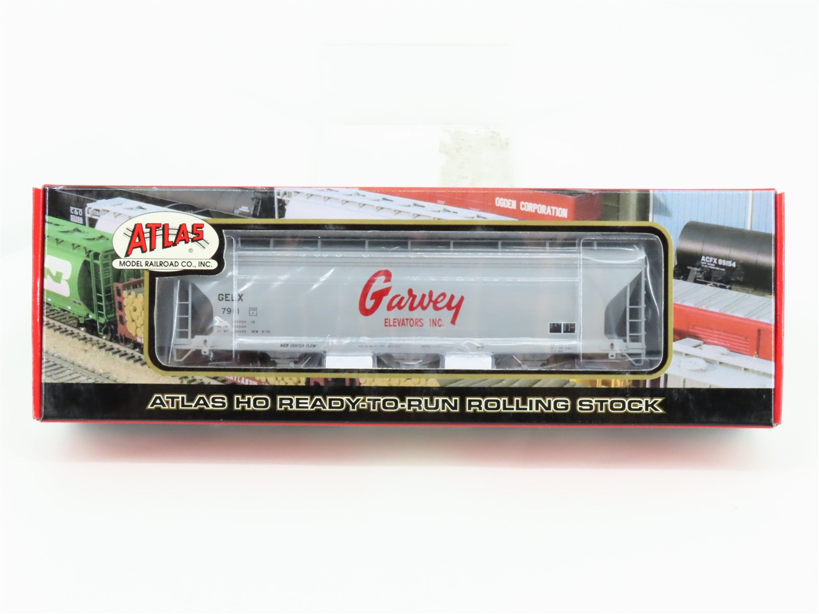 HO Scale Atlas 1456-2 GELX Garvey Elevators 3-Bay Centerflow Hopper 7911 RTR