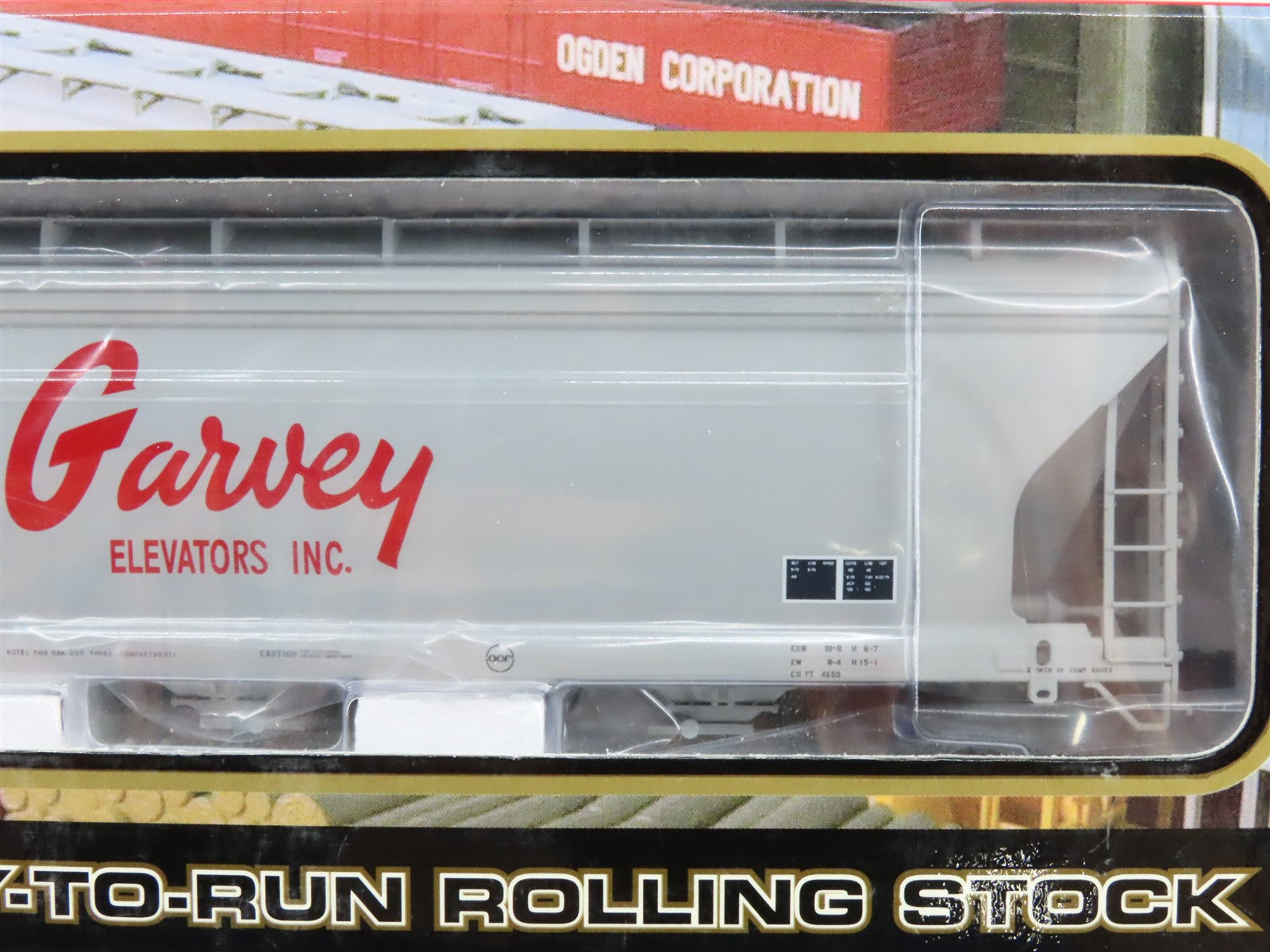 HO Scale Atlas 1456-2 GELX Garvey Elevators 3-Bay Centerflow Hopper 7911 RTR