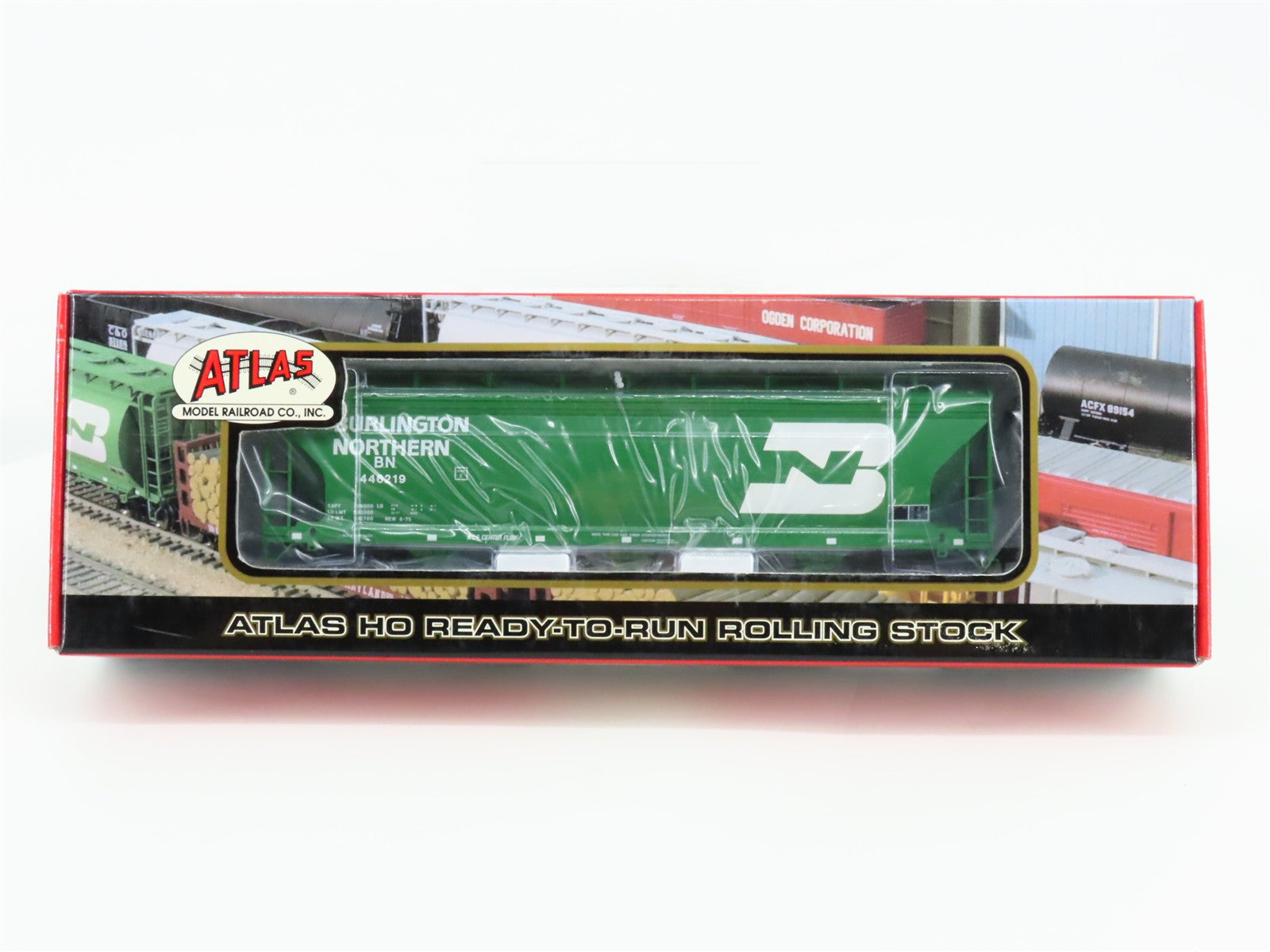 HO Scale Atlas 1454-1 BN Burlington Northern 3-Bay Centerflow Hopper Car RTR