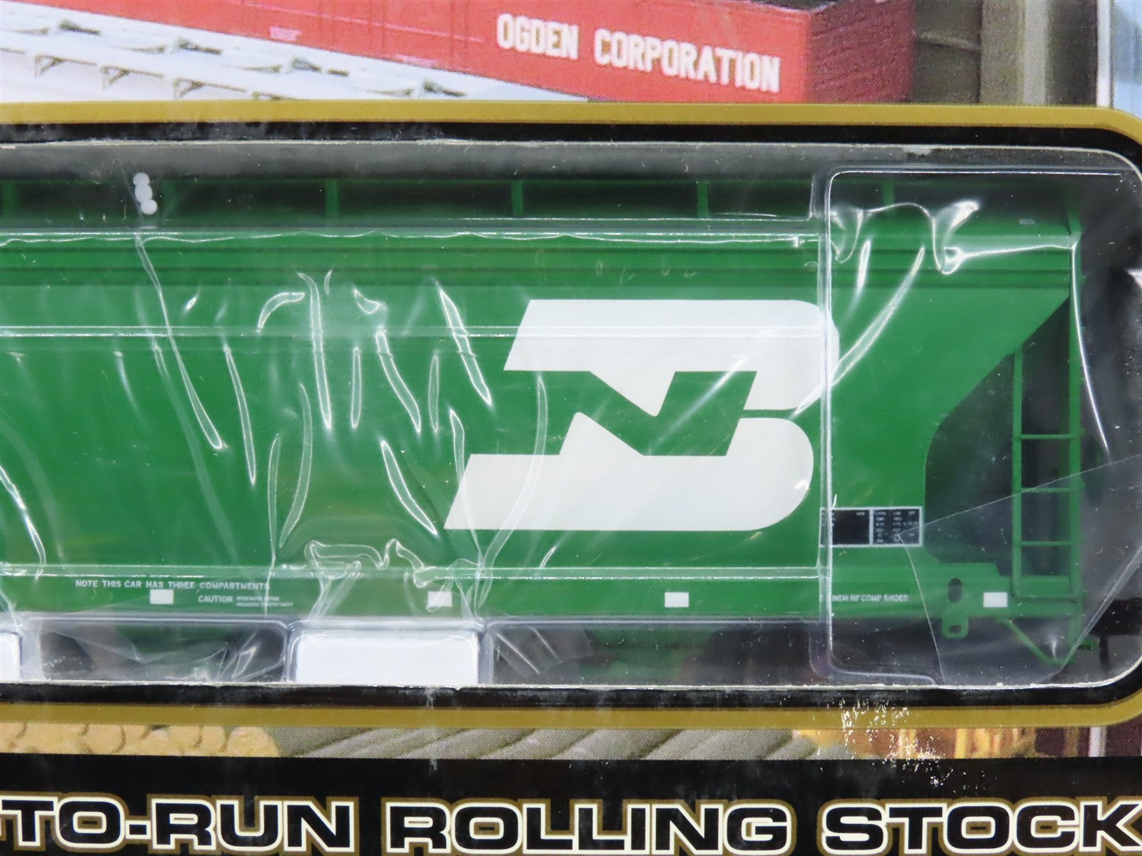 HO Scale Atlas 1454-1 BN Burlington Northern 3-Bay Centerflow Hopper Car RTR