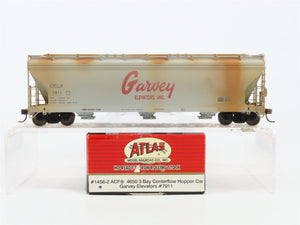 HO Scale Atlas 1456-2 GELX Garvey Elevators 3-Bay Covered Hopper 7911 Weathered