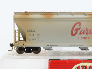 HO Scale Atlas 1456-2 GELX Garvey Elevators 3-Bay Covered Hopper 7911 Weathered